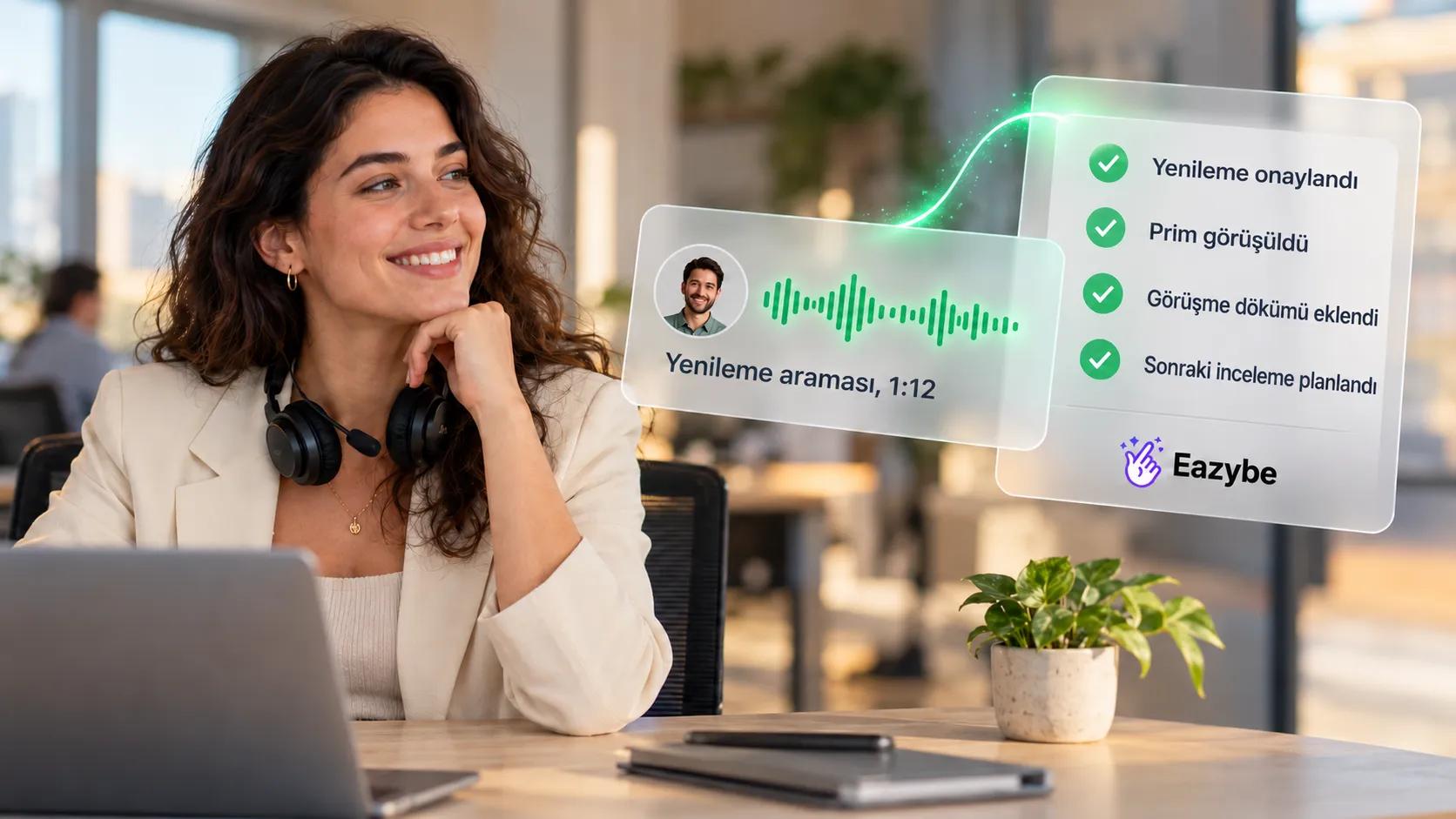 Sigorta için Yapay Zeka sesli ajan ve CRM