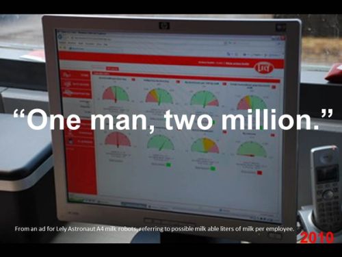 And off course the information he processes is digital information and in this sense they are very much like you and me, accept that he still generates 2 million liters of milk per year.