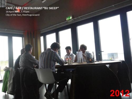 ...but within these heritage sites there is a huge transformation so that at bar/restaurant Bij Skeep at 5pm we see farmers having rosé.