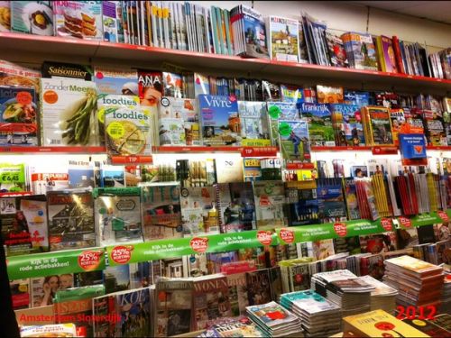 If you take magazines as an expression of popular interest; this is a typical newsagent’s wall in Amsterdam...