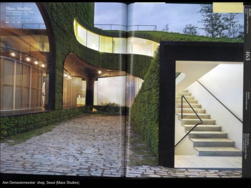 The boutique of Ann Demeulemeester in Seoul, for example, covered entirely in green.