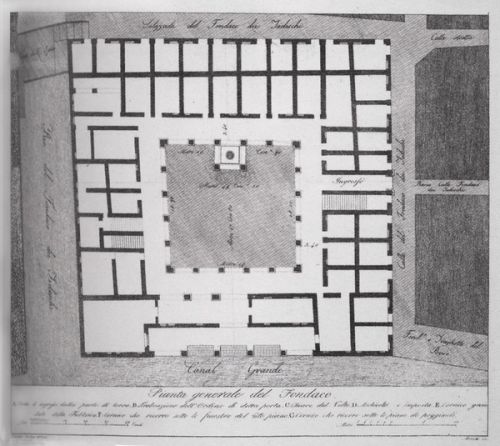Ground floor plan, Fondaco dei Tedeschi, 1505