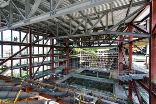 Audience view of the stage in March, 2015