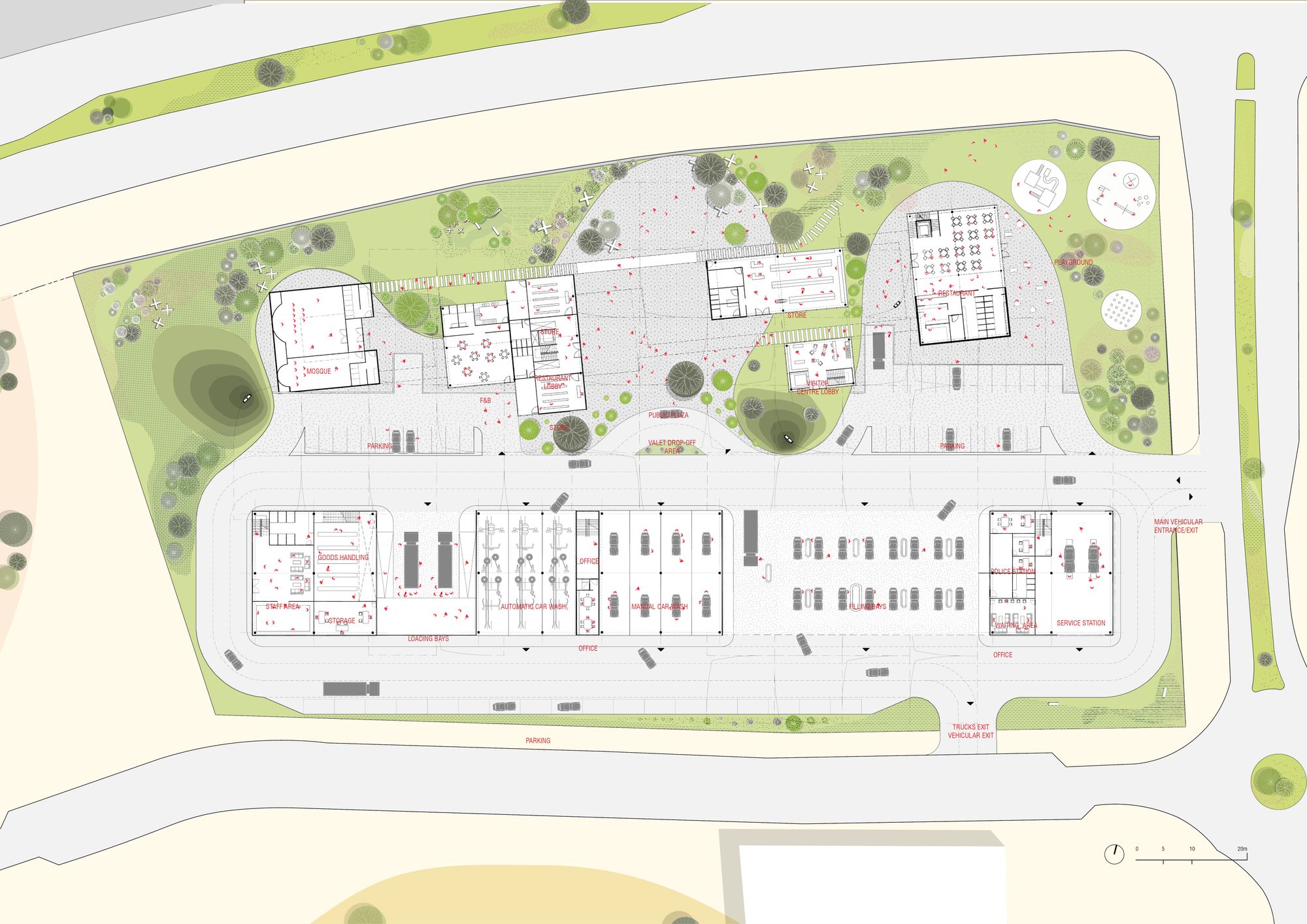 Service Statino Layout ADNOC Service Station