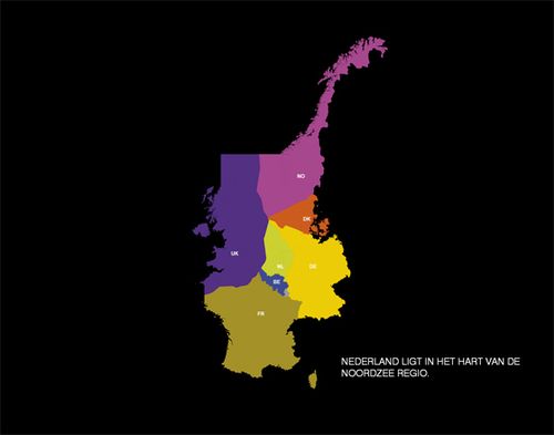 I didn't really want to talk about our own work, but there is one project that resonates with the material here. It also indicates the direction in which I think we need to move: we need to step out of this amalgamation of good intentions and branding in a political direction and a direction of engineering. We are working on an analysis of what Europe could do with power harvested from the North Sea. Norway, Sweden, Denmark, Holland, Belgium and England all have large territories on the North Sea. We have divided them into sections, which means that Holland could be conceived as having a new shape, extending into the North Sea.