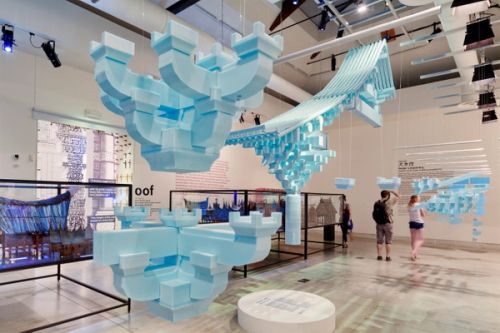 Room Nine: Roof ...perhaps as a result of our gratitude to the roof-over-ourhead, it has always been super-charged with local cultural meaning. The paradox of the roof is that this indelible regionalism – styles are ultra-recognizable (the Black Forest roof, the Chinese roof) – coexists with universal principles and physical structures that must be adhered to in order to keep the roof up and the weather out.