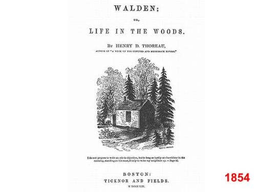 I have only found Thoreau’s Walden from 1854 as a significant voice.