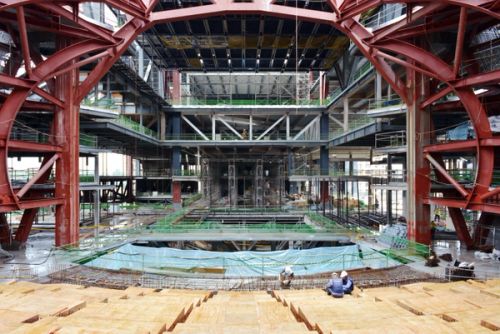 Audience view of the stage in March, 2015