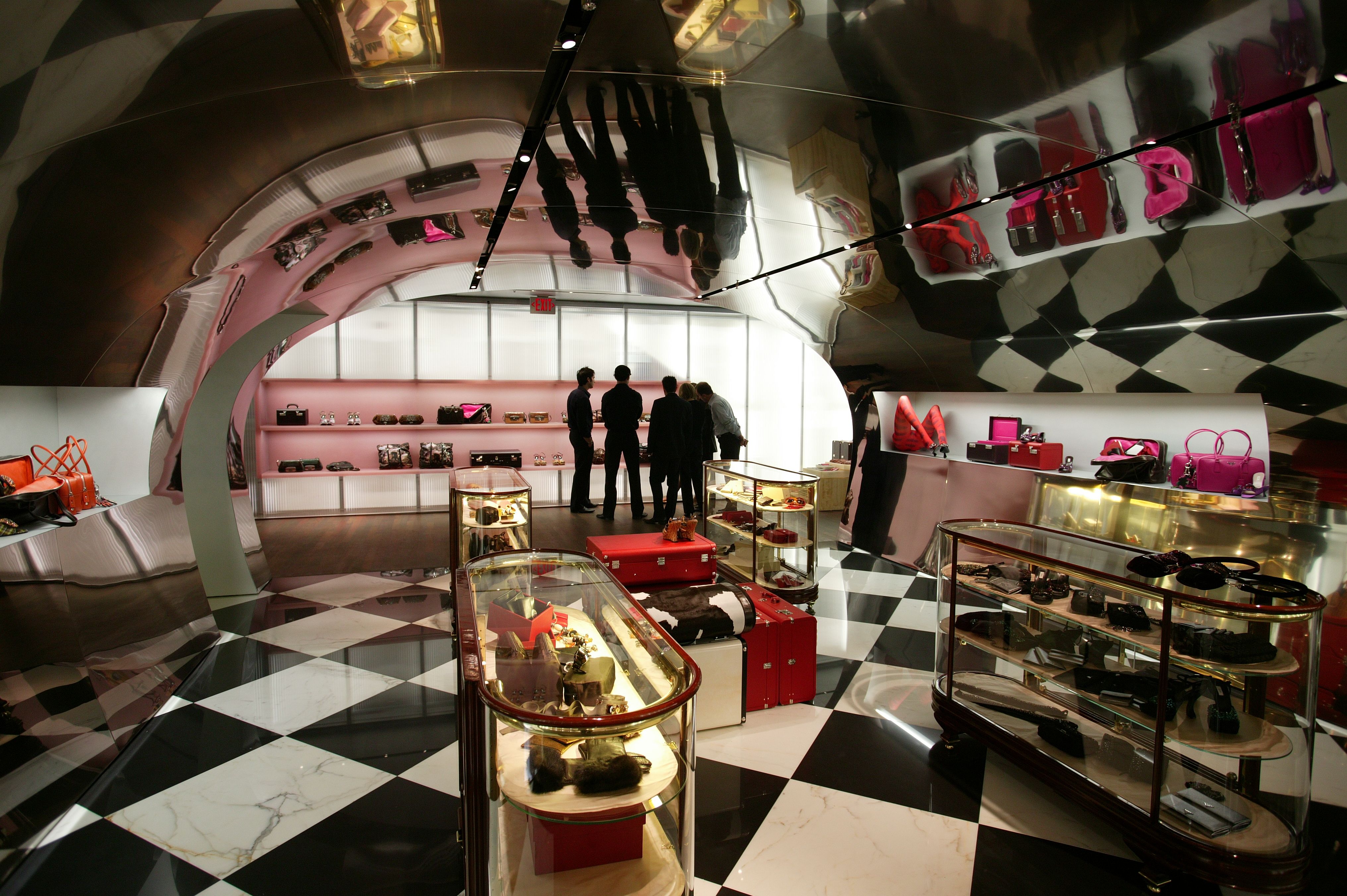 Wide Shot Of Prada Store On Rodeo Drive, Beverly