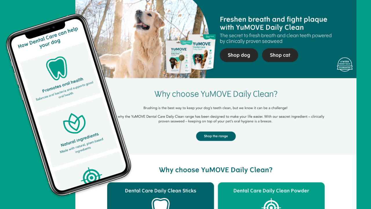 YuMOVE mobile subscription onboarding flow and recommendation engine for pet health products