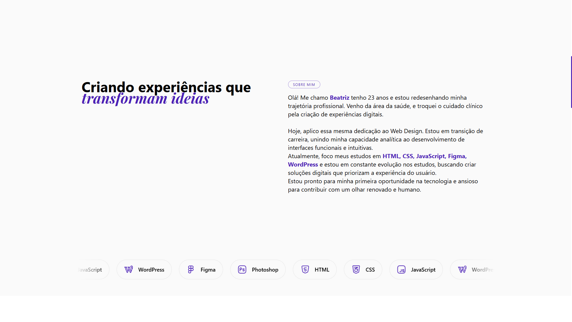 Imagem 2 do projeto Beatriz Portfolio