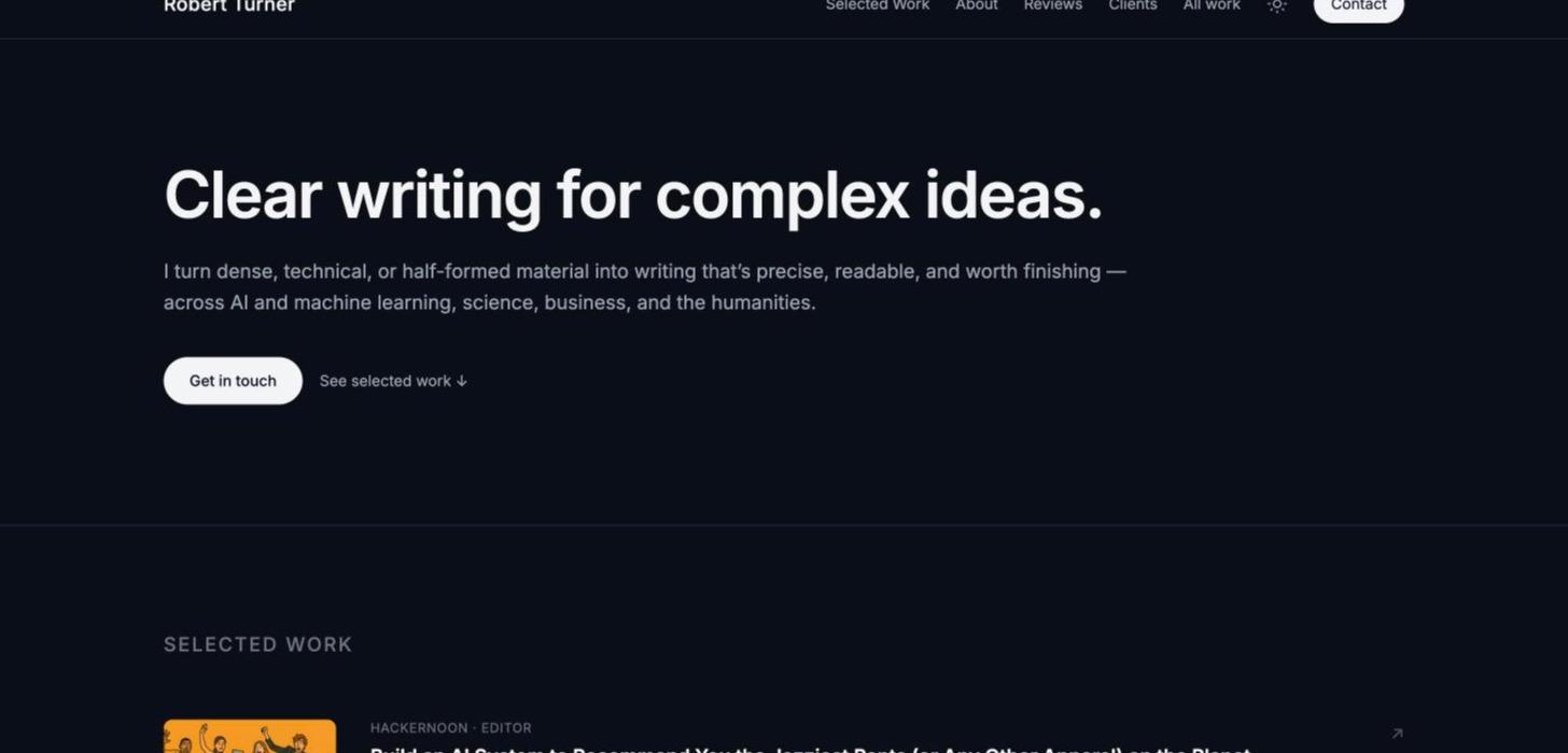 The robertturner.co homepage