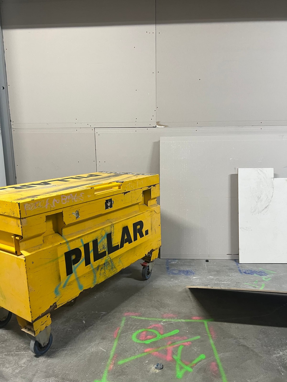 Pillar site box during the Dose Pharmacy fitout
