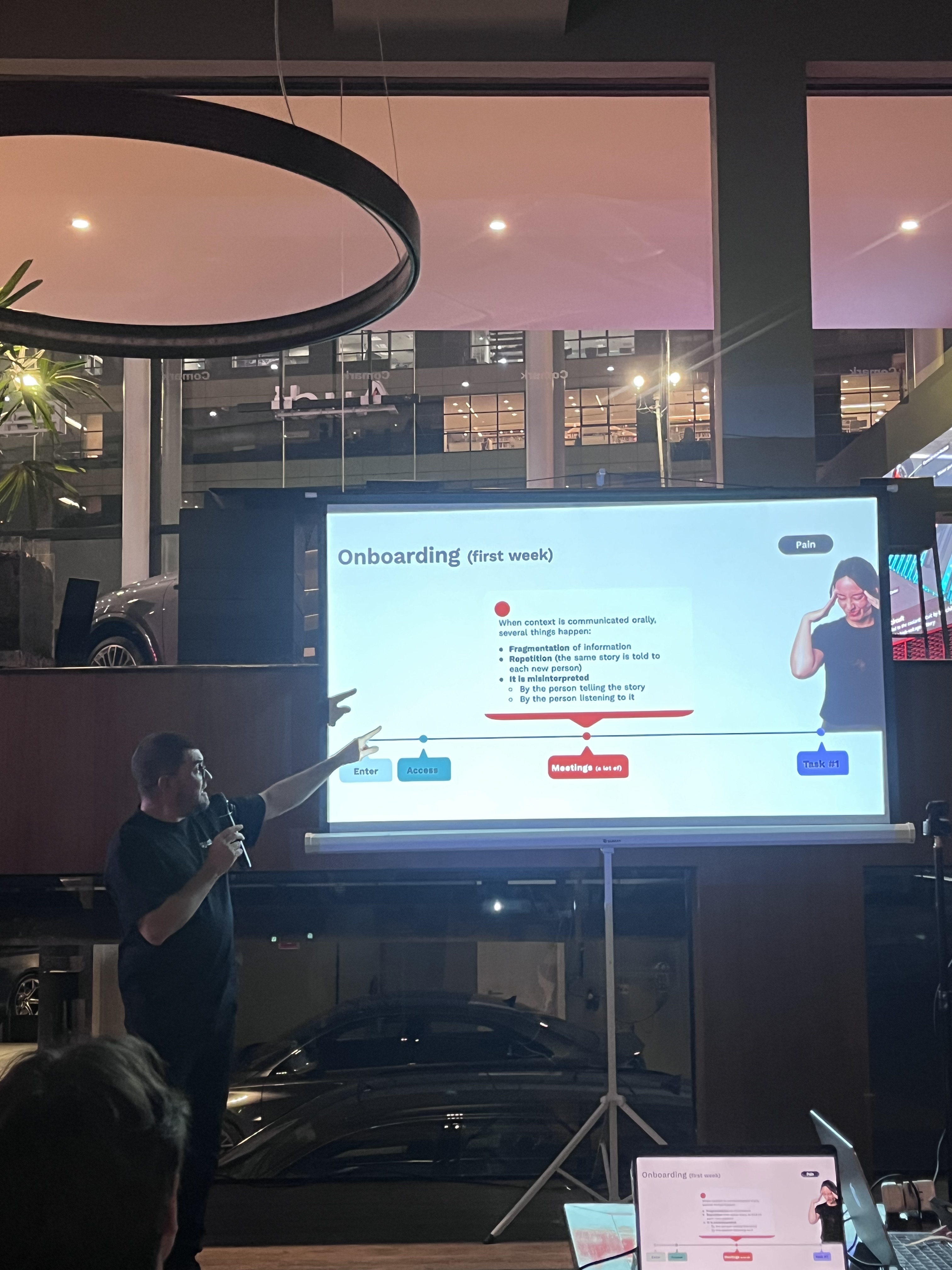 developer making a presentation