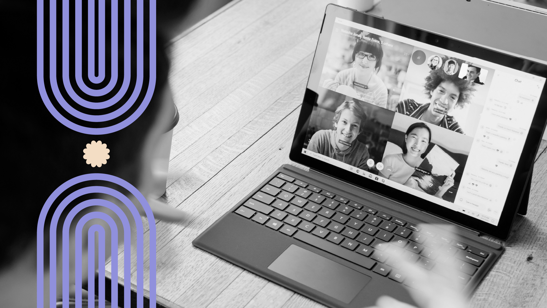 Videollamada entre un equipo de trabajo remoto