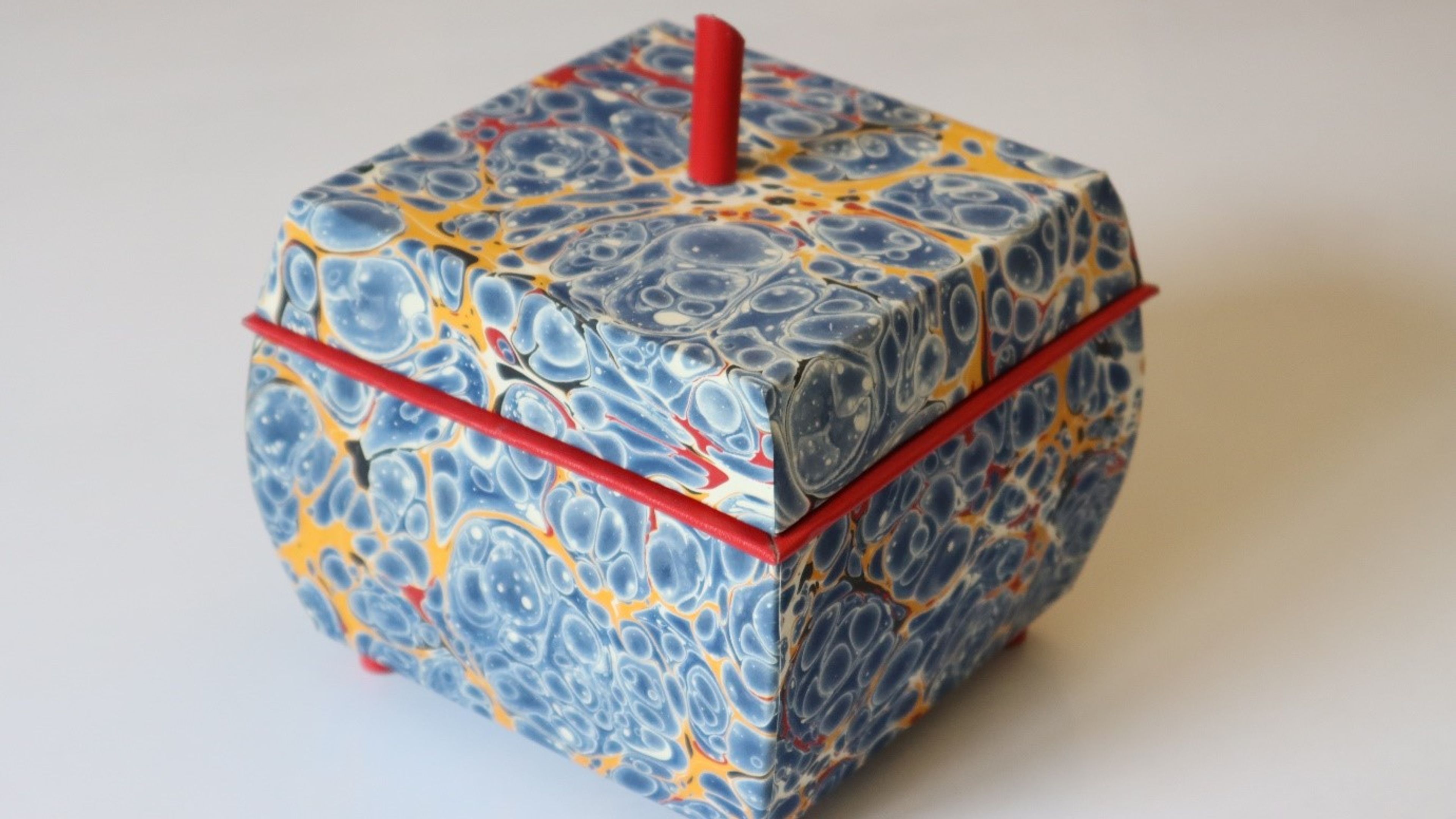 photo of origami marbled trinket box