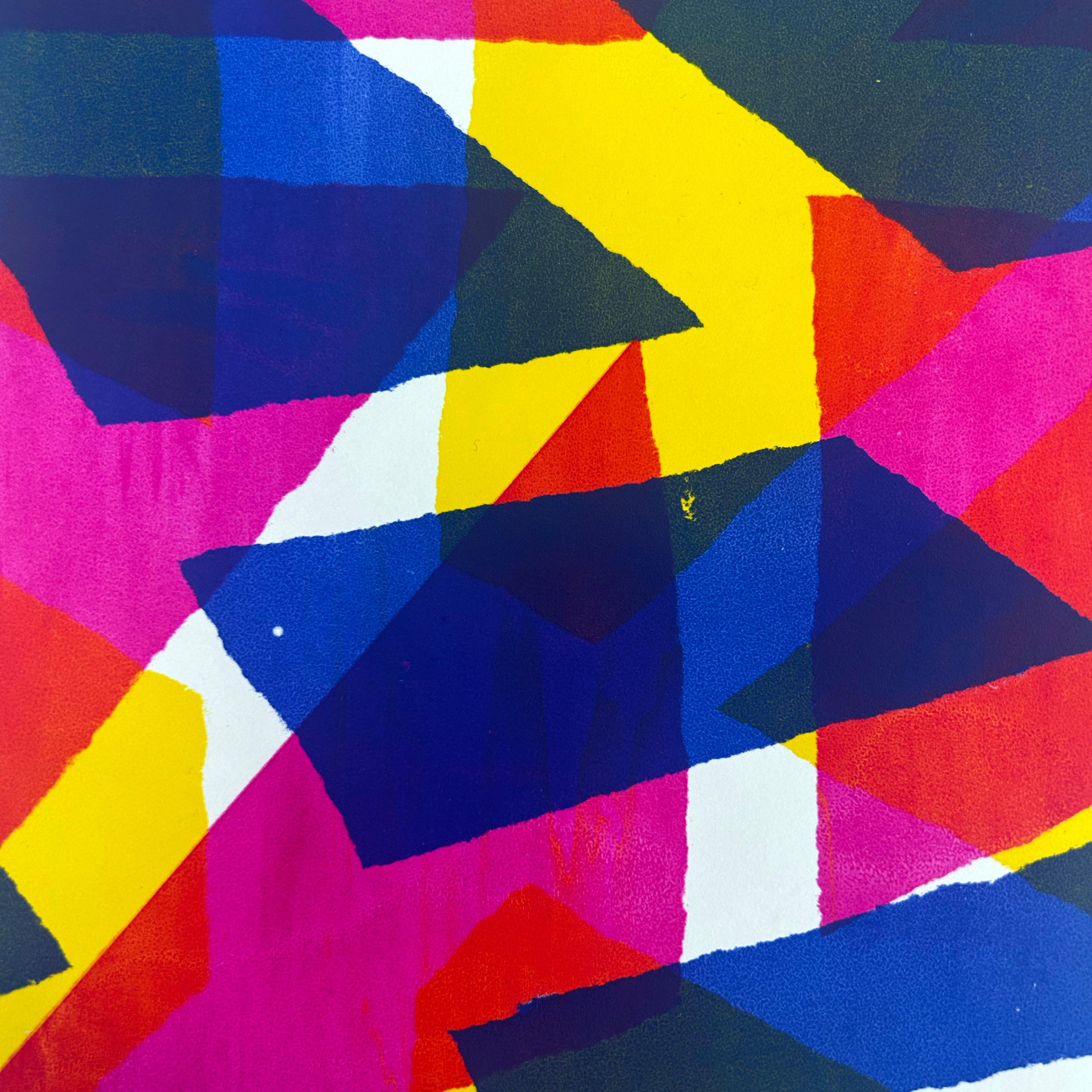 close up geometric CMYK screenprint