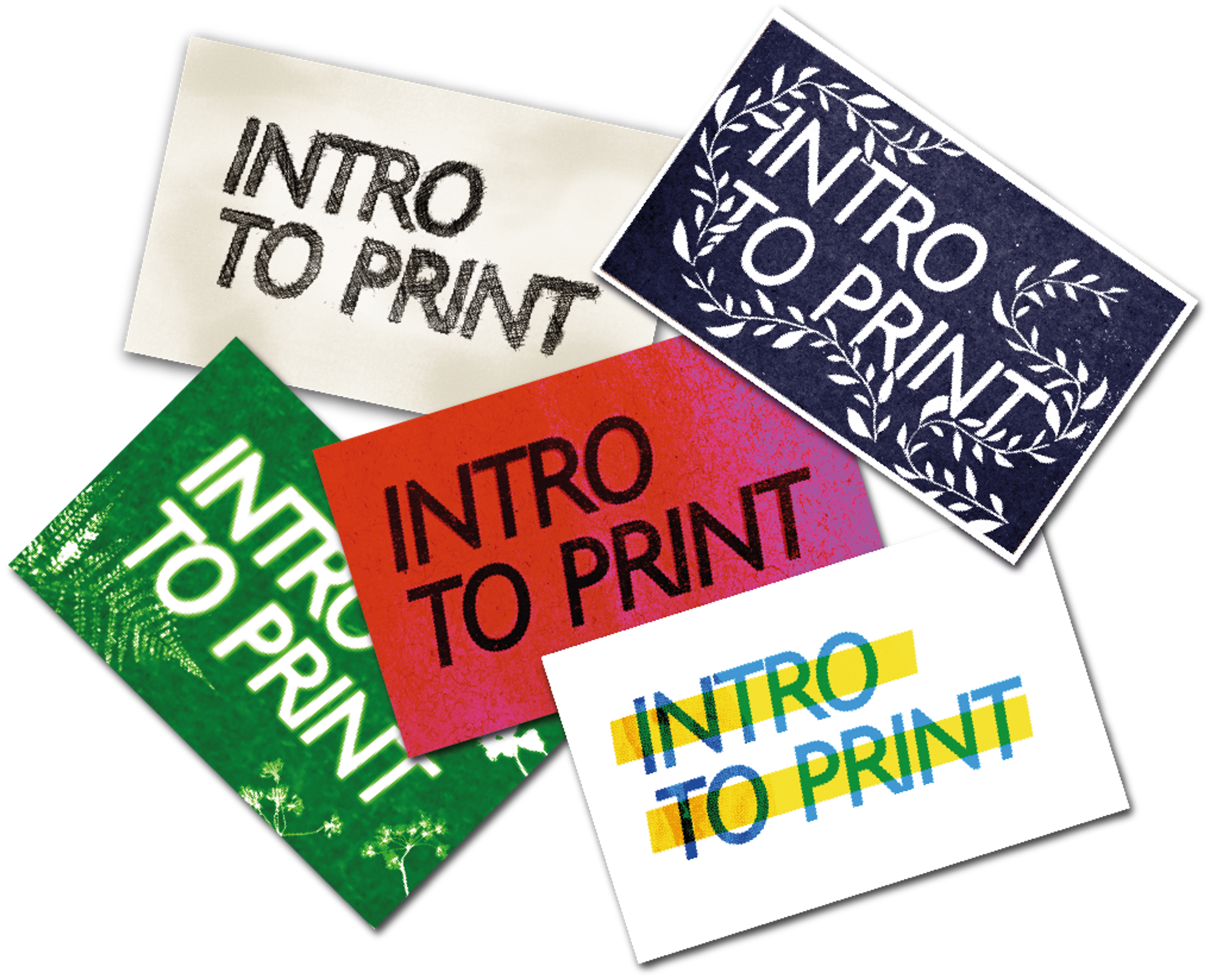 intro to print logo displaying different techniques 