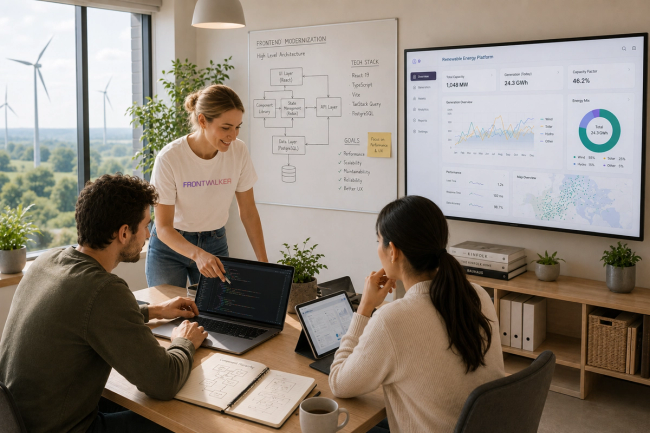 Frontend modernization and renewable energy platform transformation 