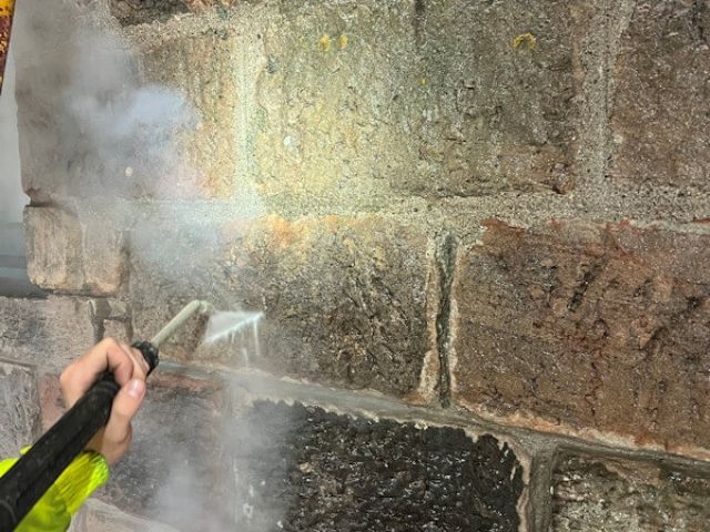 Historic stone cleaning in the Scottish Highlands