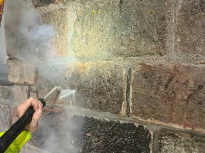 Historic stone cleaning in the Scottish Highlands