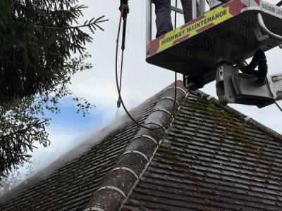 Moss Laden roof Cleaned