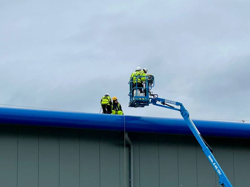 Roof Cleaning in Bellshill, Glasgow using MEWP