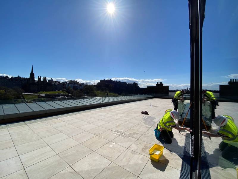 Window Cleaning Curtain Glass in Edinburgh City Centre
