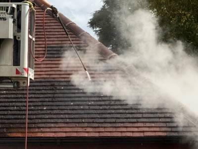 Steam Cleaning on Roof Tiles