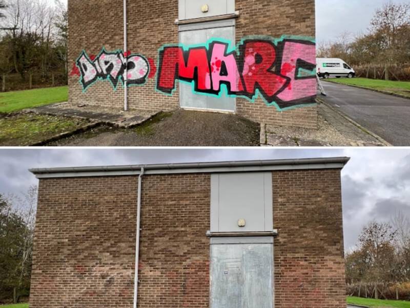 Graffiti Removed from site in Aberdeenshire