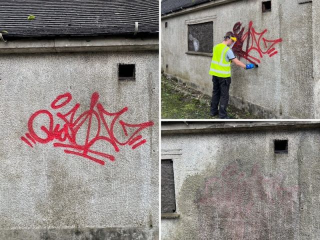 Graffiti Successfully Removed from the Side of a Building in Glasgow