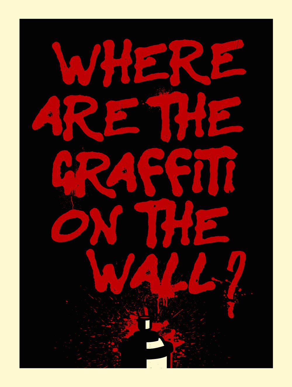 Where are the graffiti on the wall?