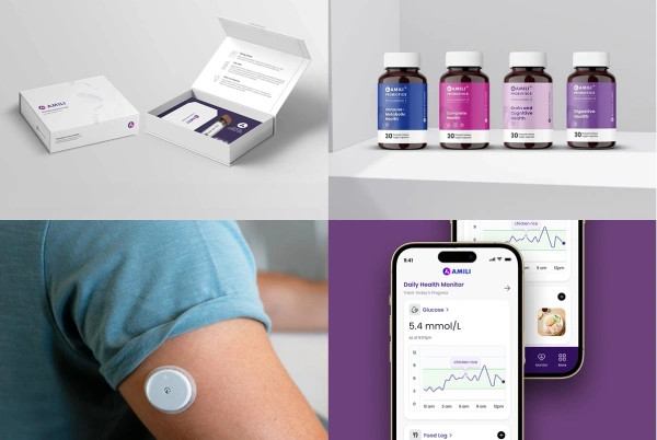 AMILI Optimise program products including gut test and CGM