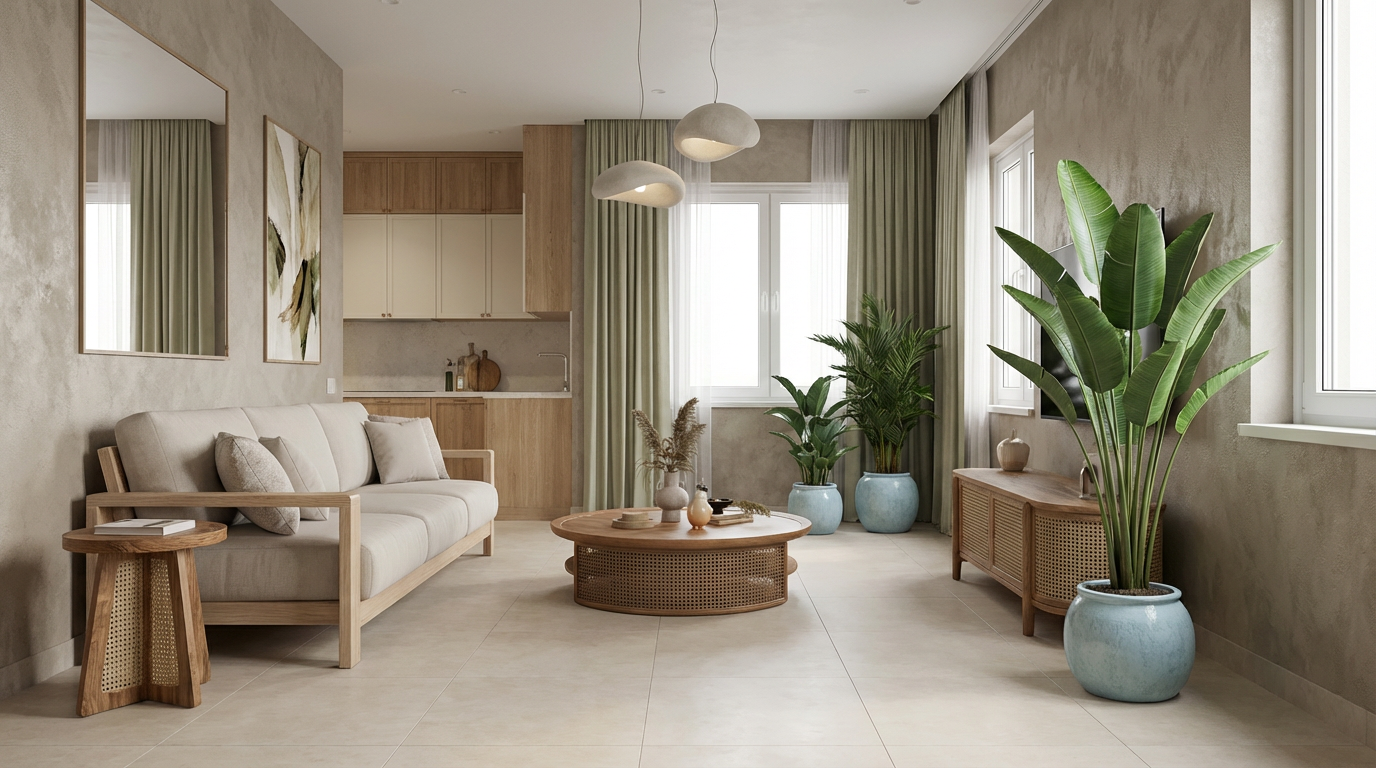 1_Trilocale Japandi con Terrazzo