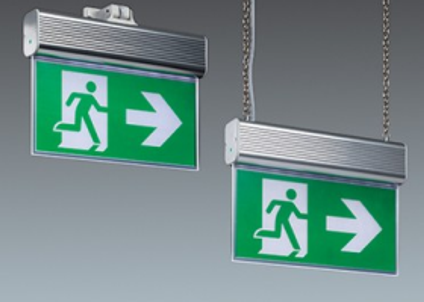 Emergency exit lighting in a commercial building