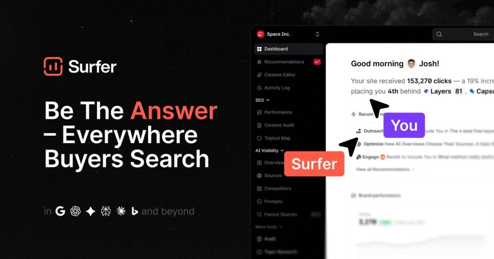 Screenshot of Positive Surfer - AI Visibility Platform for maximum organic growth Screenshot of Positive Surfer - AI Visibility Platform for maximum organic growth