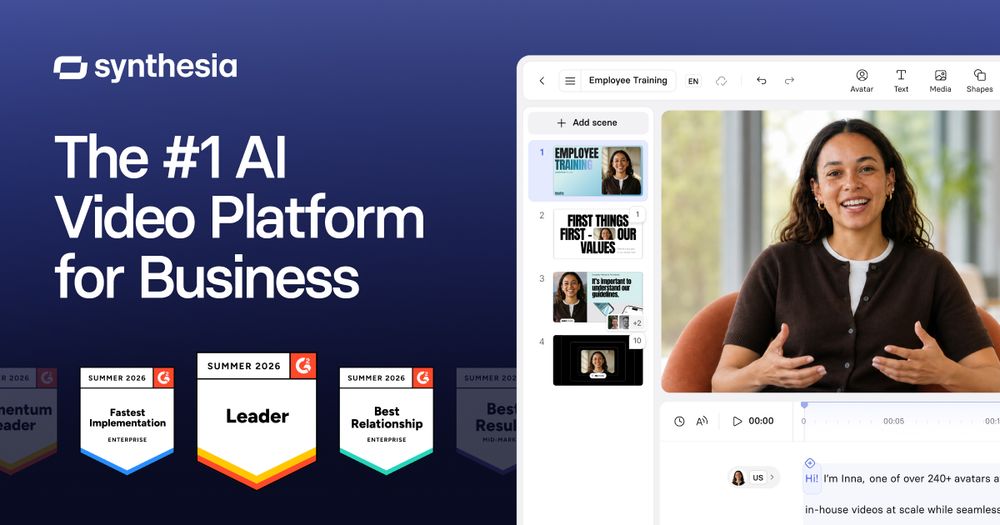 Screenshot of Synthesia: #1 AI Video Platform for Business Screenshot of Synthesia: #1 AI Video Platform for Business