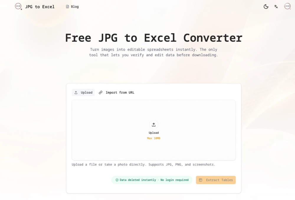 image of JPG to Excel
