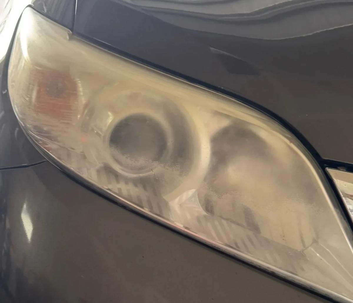 Headlight restoration headlights — before repair