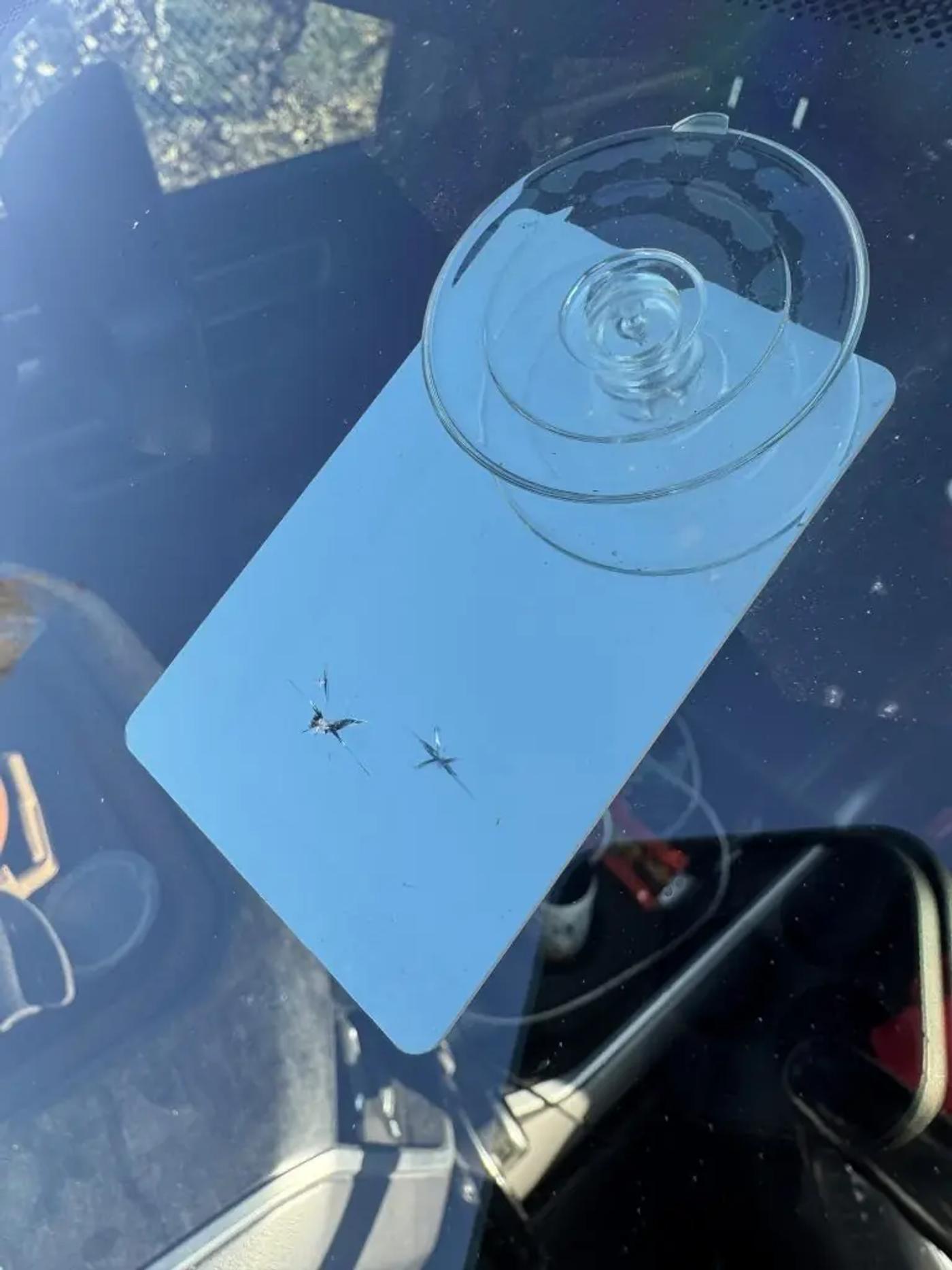 Windshield rock chip repair close up — RapidChip Mobile Repair
