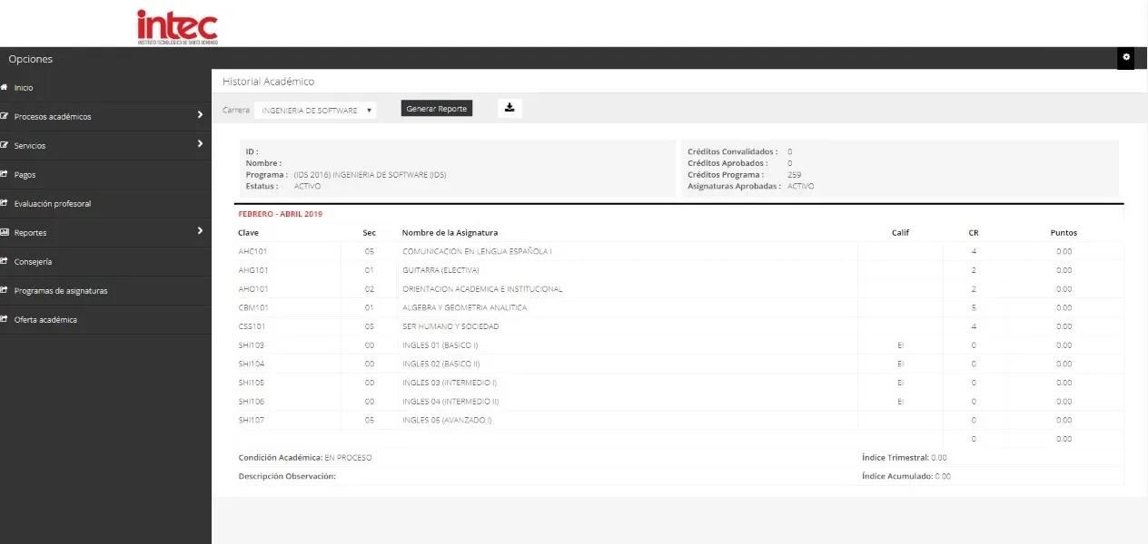 Academic System screenshot