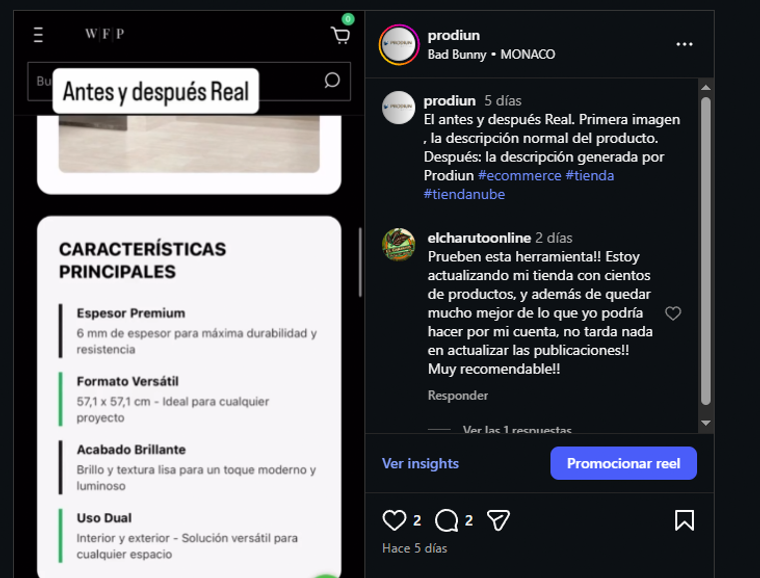 Comentario de El Charuto sobre Prodiun