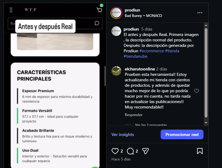 Comentario de El Charuto sobre Prodiun