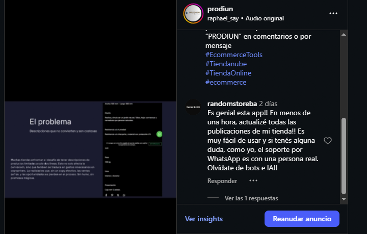 Comentario de Random Store BA sobre Prodiun