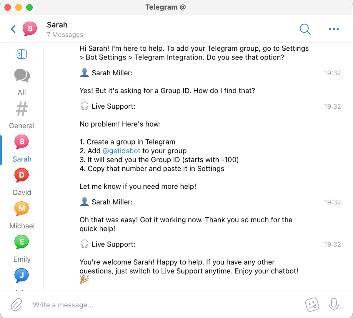 icon related to Topic-based threads keep every customer separate