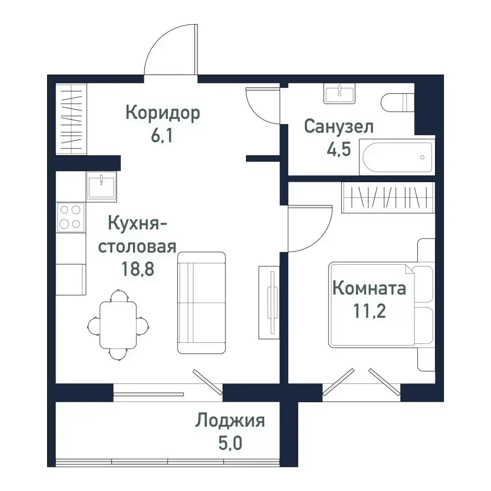 1-комнатная