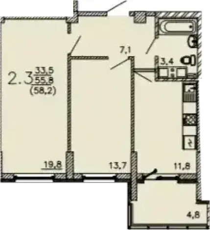 2-комнатная