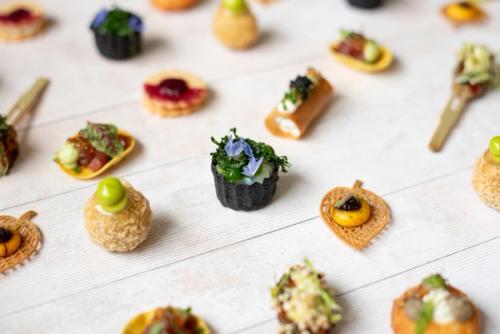 Canapes on table