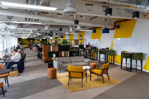 Mezzanine floor with chairs and tables