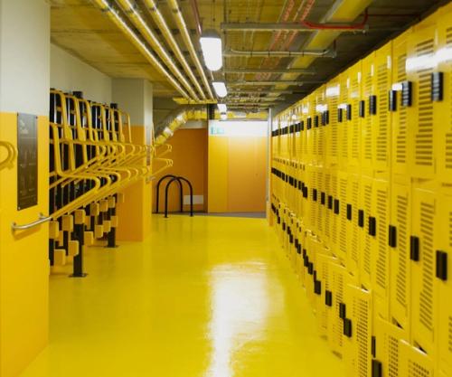 Yellow locker room 